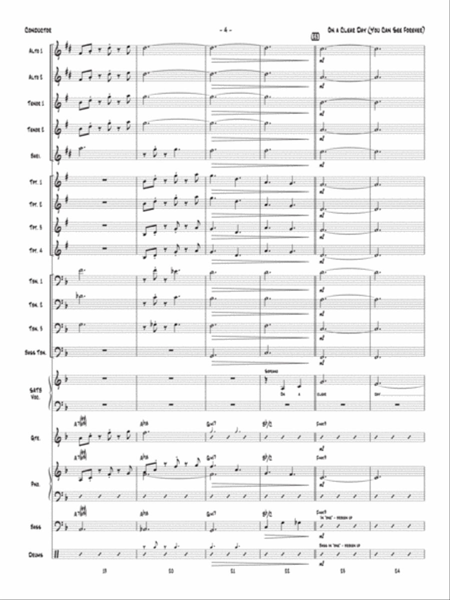 On a Clear Day (You Can See Forever) Jazz Ensemble scores gallery preview page 25