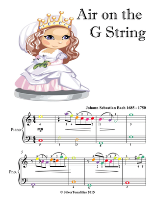 Air On the G String Easiest Piano Sheet Music with Colored Notes