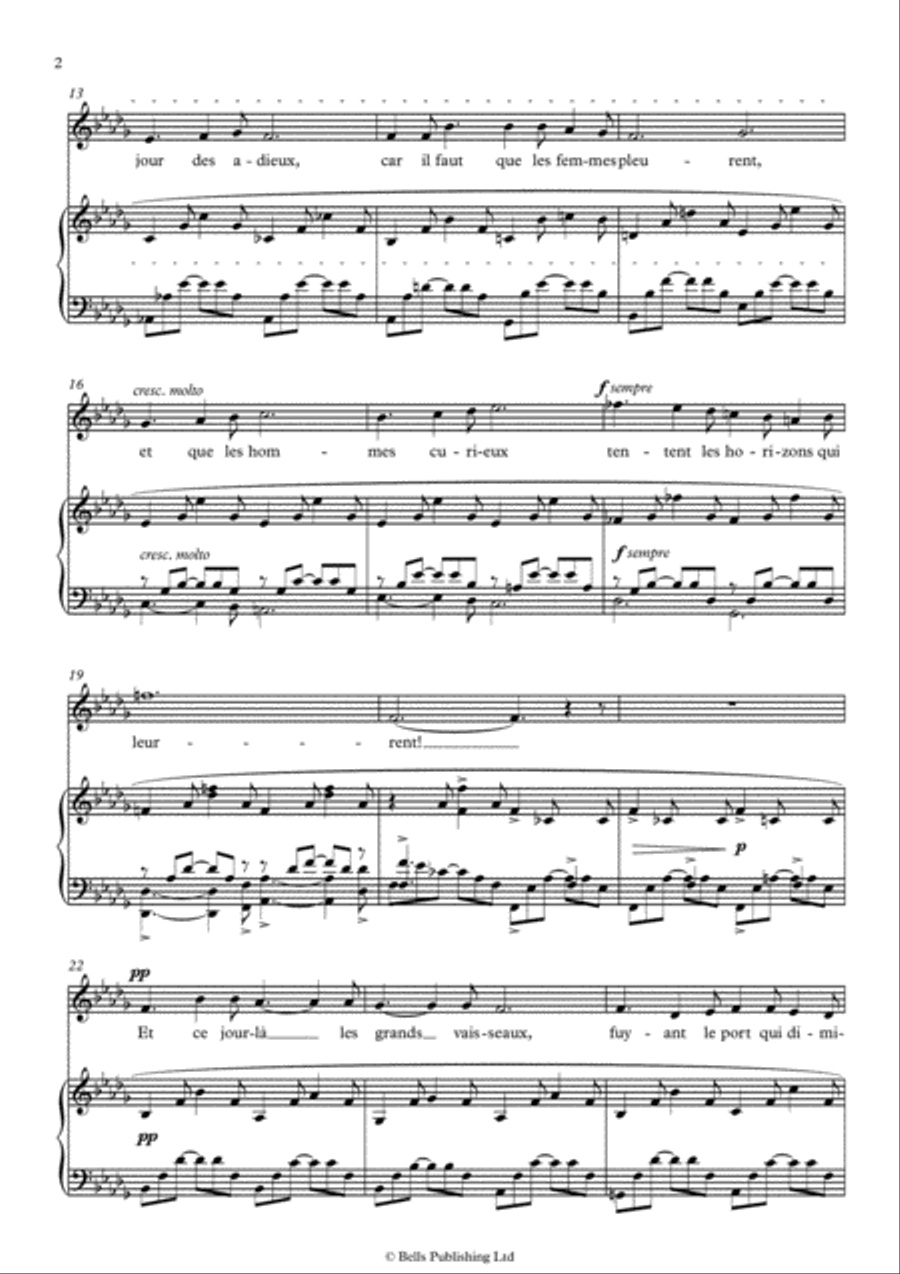 Les Berceaux, Op. 23 No. 1 (Original key. B-flat minor) Voice Solo scores gallery preview page 2