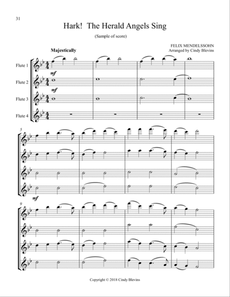 Flute Quartets for Christmas, Vol. I Flute Quartet scores gallery preview page 3