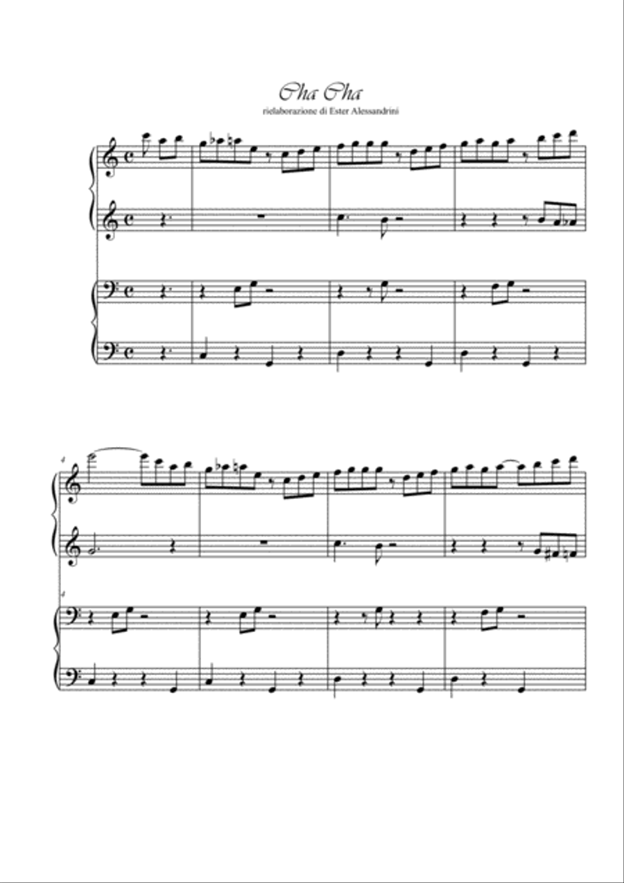Cha Cha piano 4 hands Piano Duet scores gallery preview page 1