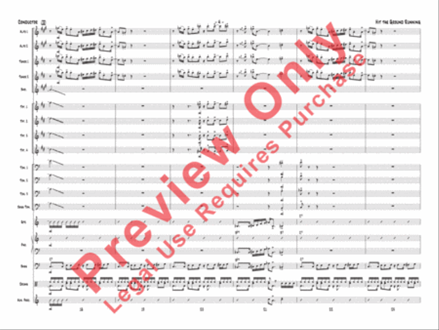 Hit the Ground Running (score only) Jazz Ensemble scores gallery preview page 7