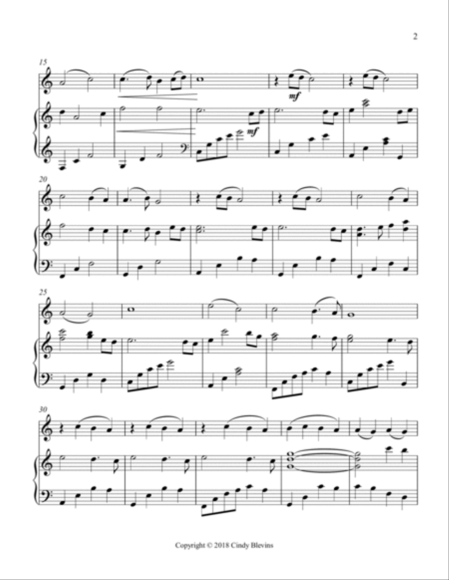 Water's Edge, for Harp and Violin String Duet scores gallery preview page 3