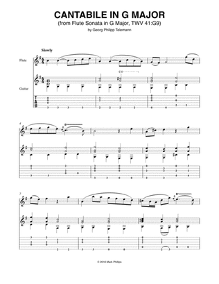 Book cover for Cantabile in G Major (from Flute Sonata in G Major, TWV 41-G9)
