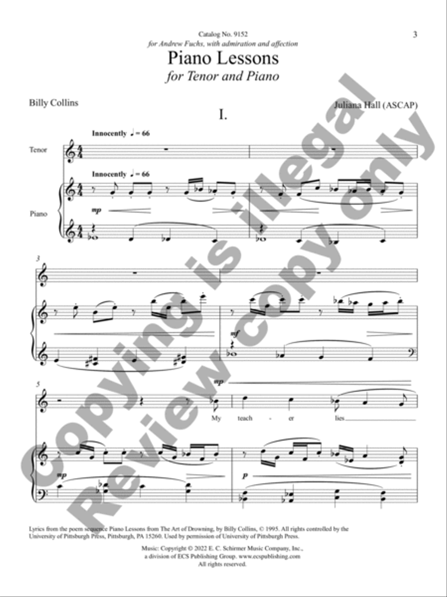 Piano Lessons Tenor Voice scores gallery preview page 4