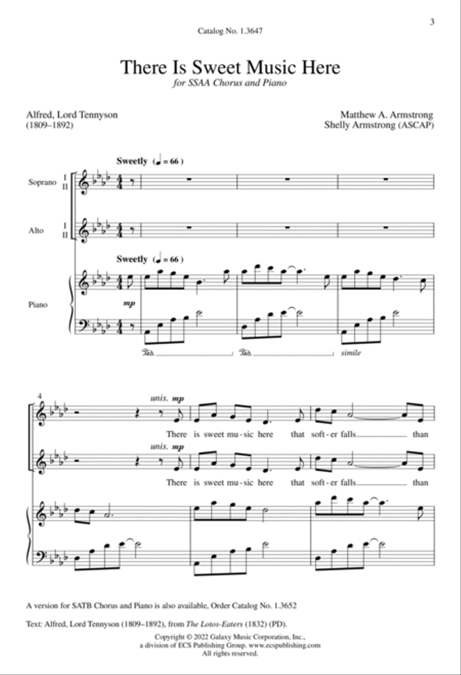 There Is Sweet Music Here SSAA scores gallery preview page 2
