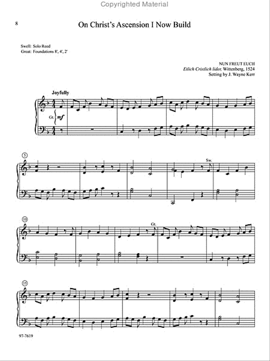All the Saints Adore Thee: Easy Hymn Preludes for Manuals Organ scores gallery preview page 4