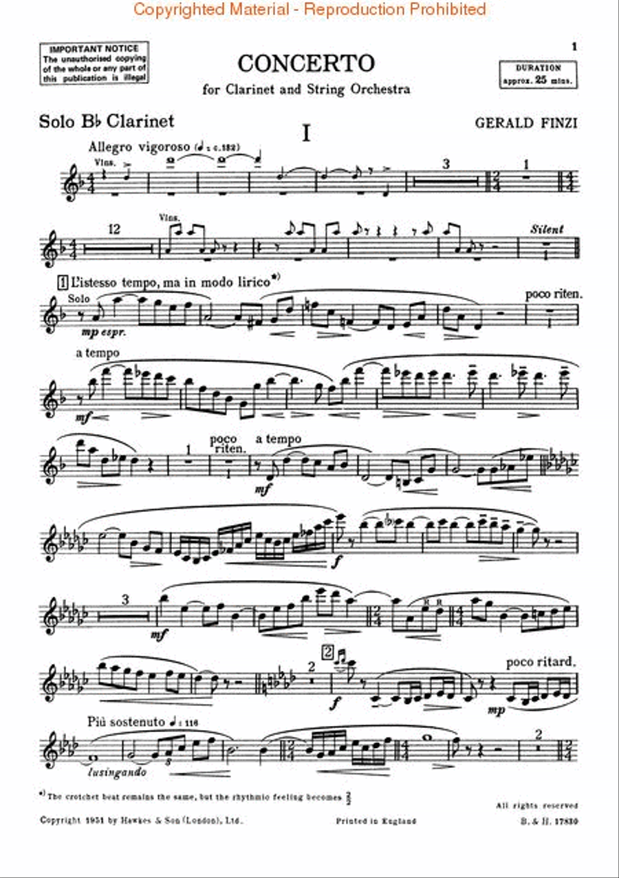 Clarinet Concerto, Op. 31 Clarinet Solo scores gallery preview page 3