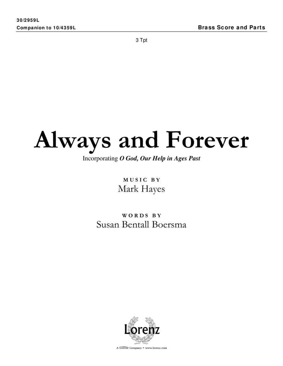 Always and Forever - Brass Score and Parts Trumpet Trio scores gallery preview page 1