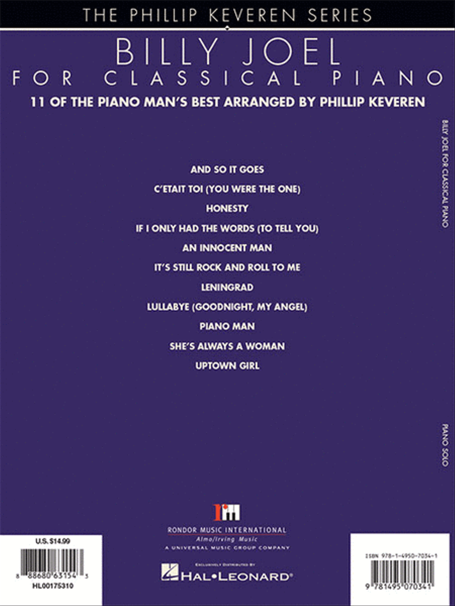 Billy Joel for Classical Piano Piano Solo scores gallery preview page 6