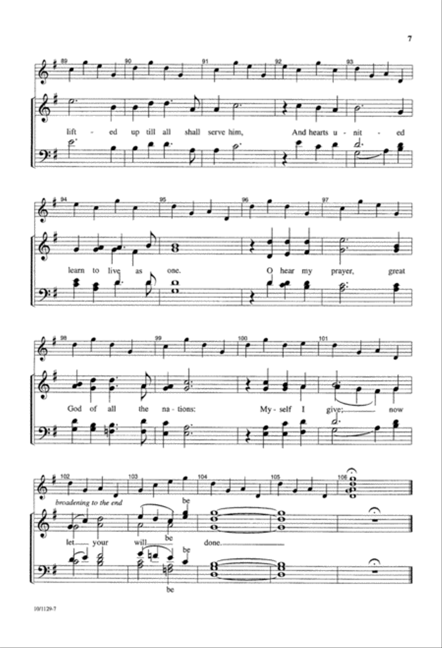 Prayer for Unity 4-Part scores gallery preview page 7