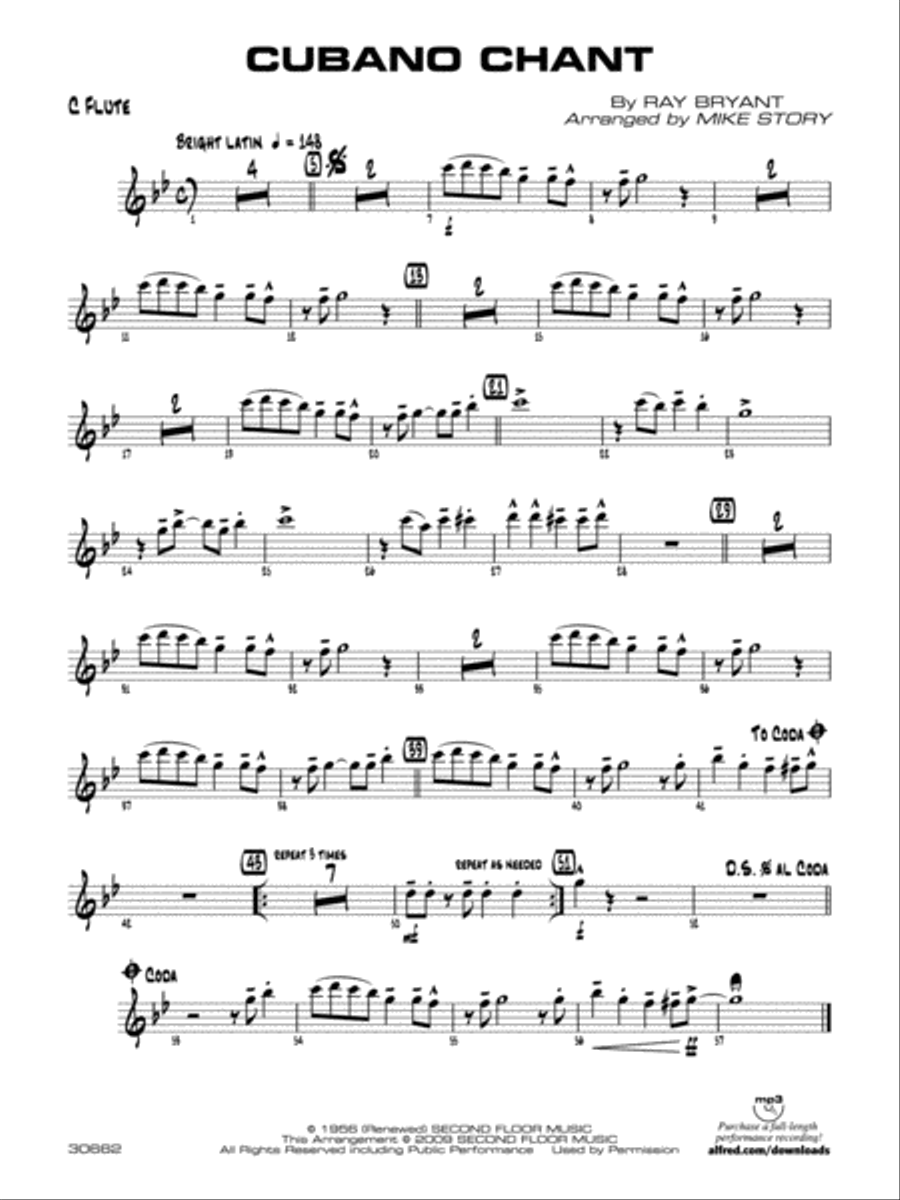 Cubano Chant: Flute Jazz Ensemble scores gallery preview page 1