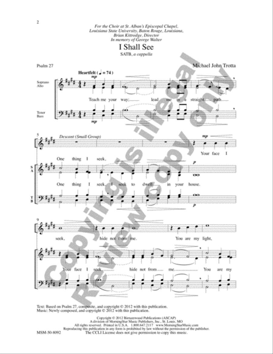I Shall See I Shall See 4-Part scores gallery preview page 2