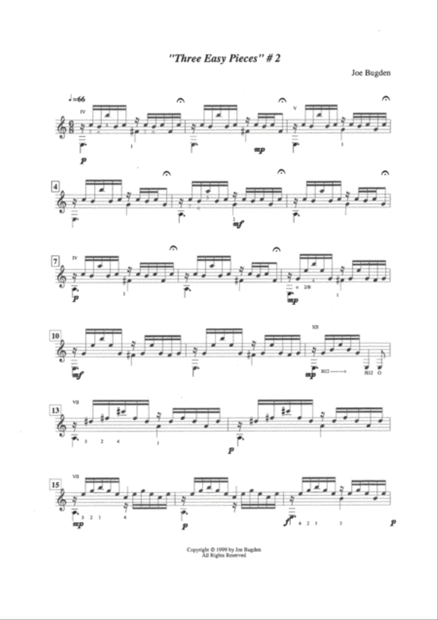 Three Easy Pieces - for solo guitar Classical Guitar scores gallery preview page 6