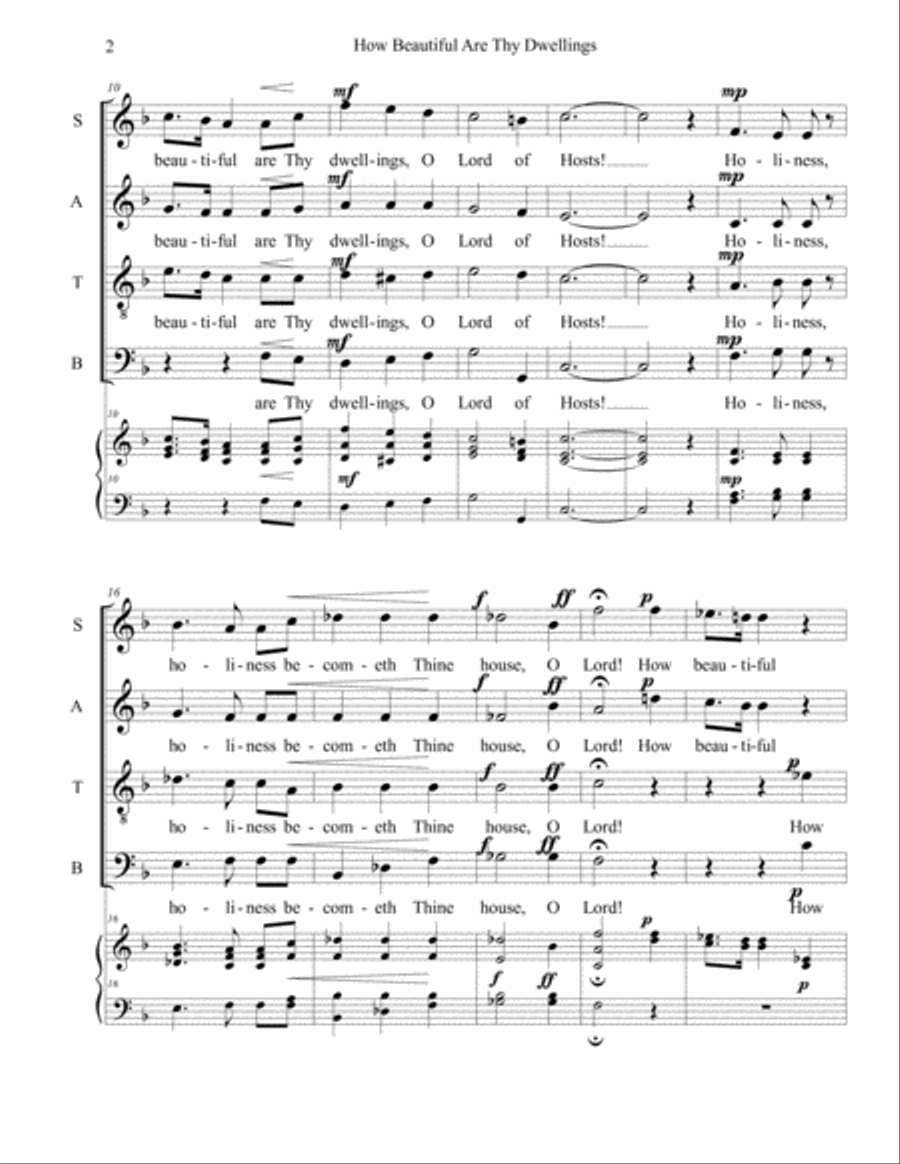 How Beautiful Are Thy Dwellings 4-Part scores gallery preview page 2