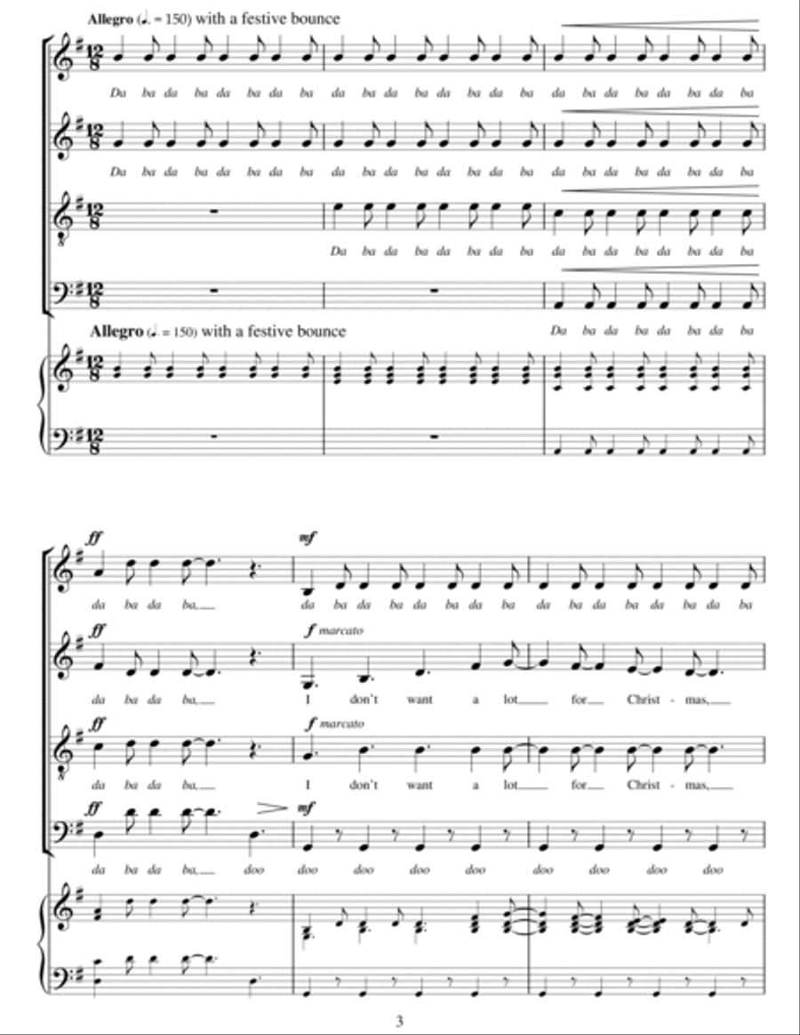 All I Want For Christmas Is You (arr. Matthew O'Donovan) 4-Part scores gallery preview page 3