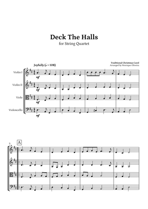 Book cover for Deck The Halls (String Quartet) | Christmas Carol