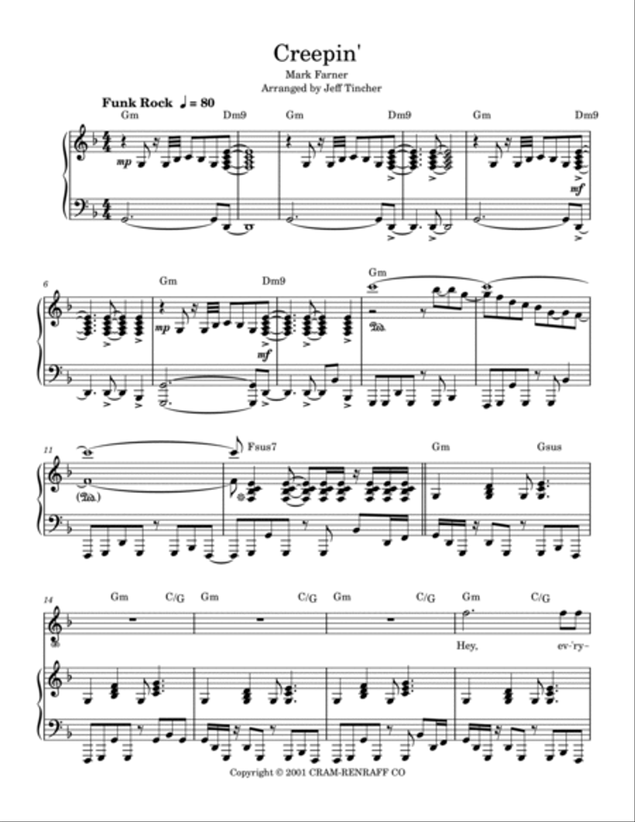 Creepin' Creepin' Piano, Vocal, Guitar scores gallery preview page 2