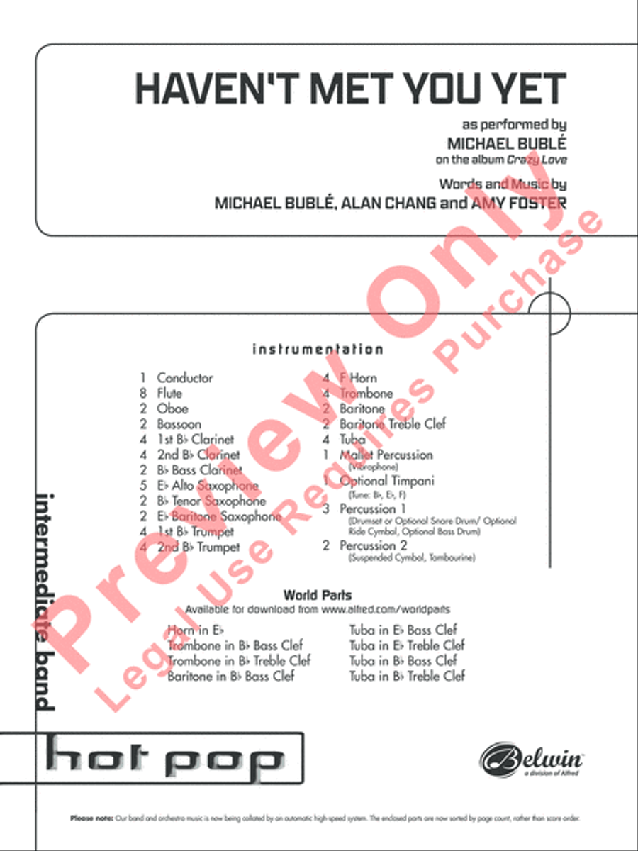 Haven't Met You Yet Concert Band scores gallery preview page 2
