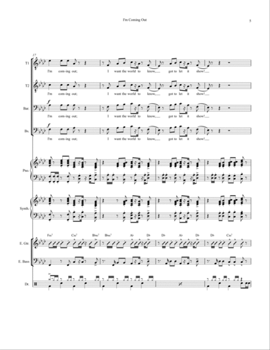 I'm Coming Out Small Ensemble scores gallery preview page 5