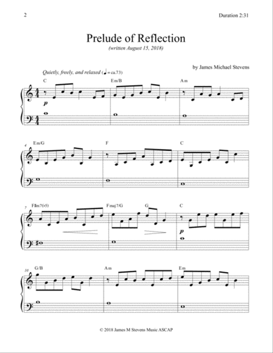 Prelude of Reflection - Piano Composition Piano Solo scores gallery preview page 2