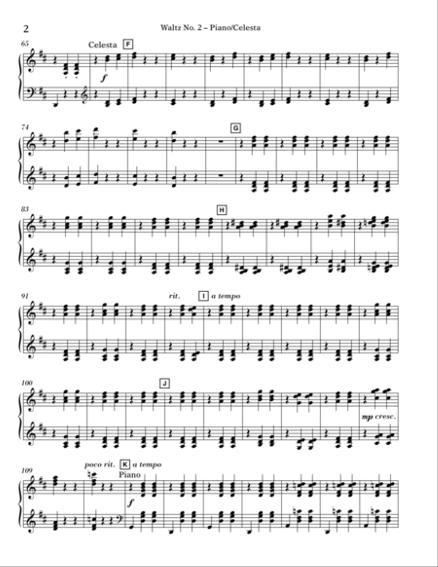Waltz No. 2 - Piano/Celeste Piano scores gallery preview page 2