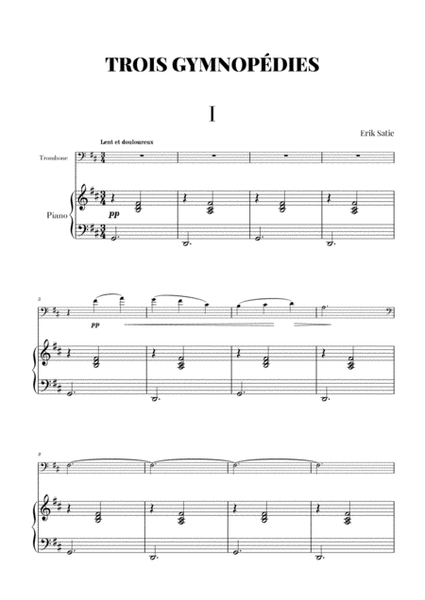 Satie - 3 Gymnopédies (Trombone and Piano transcription) image number null