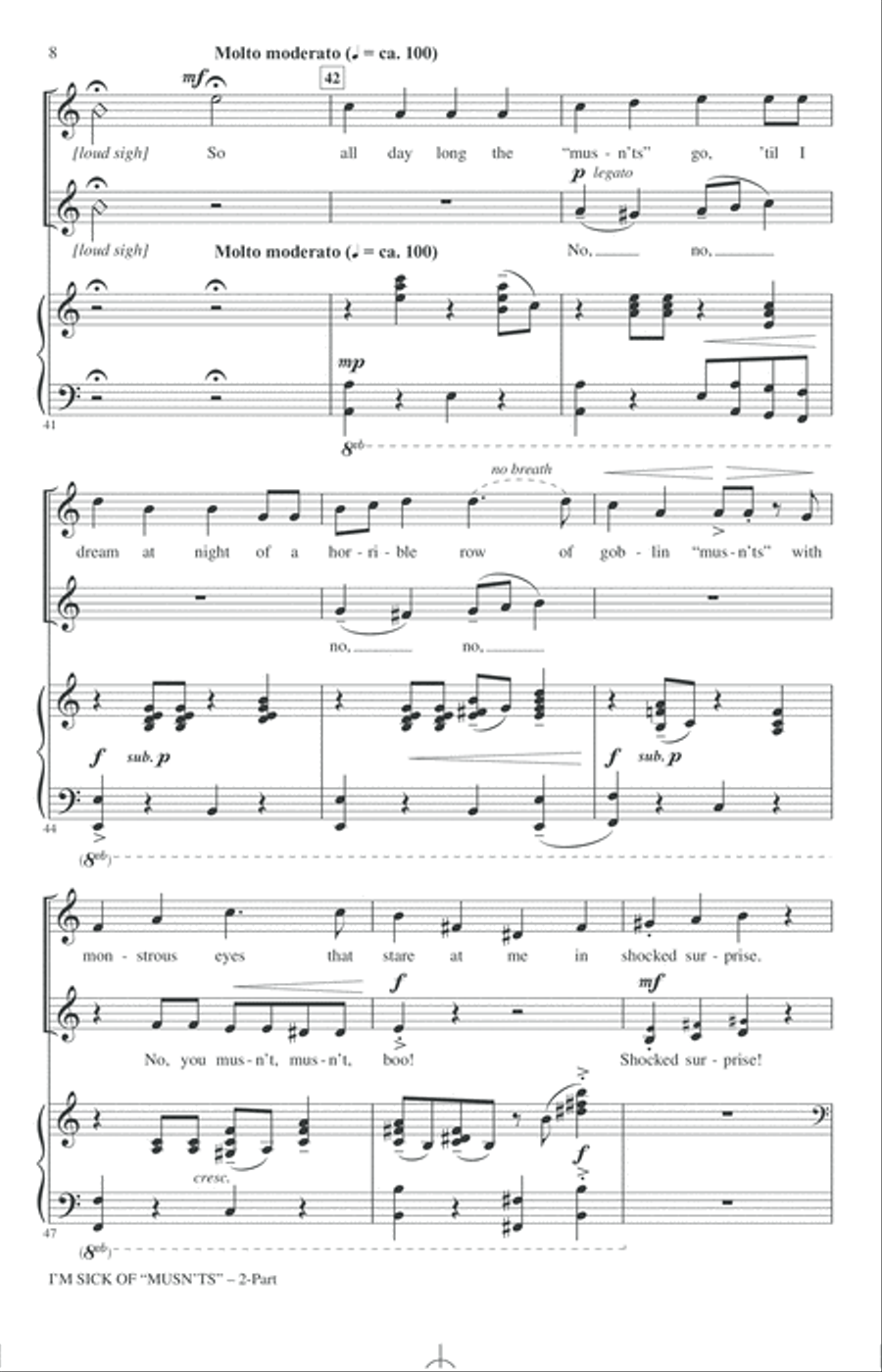 I'm Sick Of Mustn'ts 2-Part scores gallery preview page 6