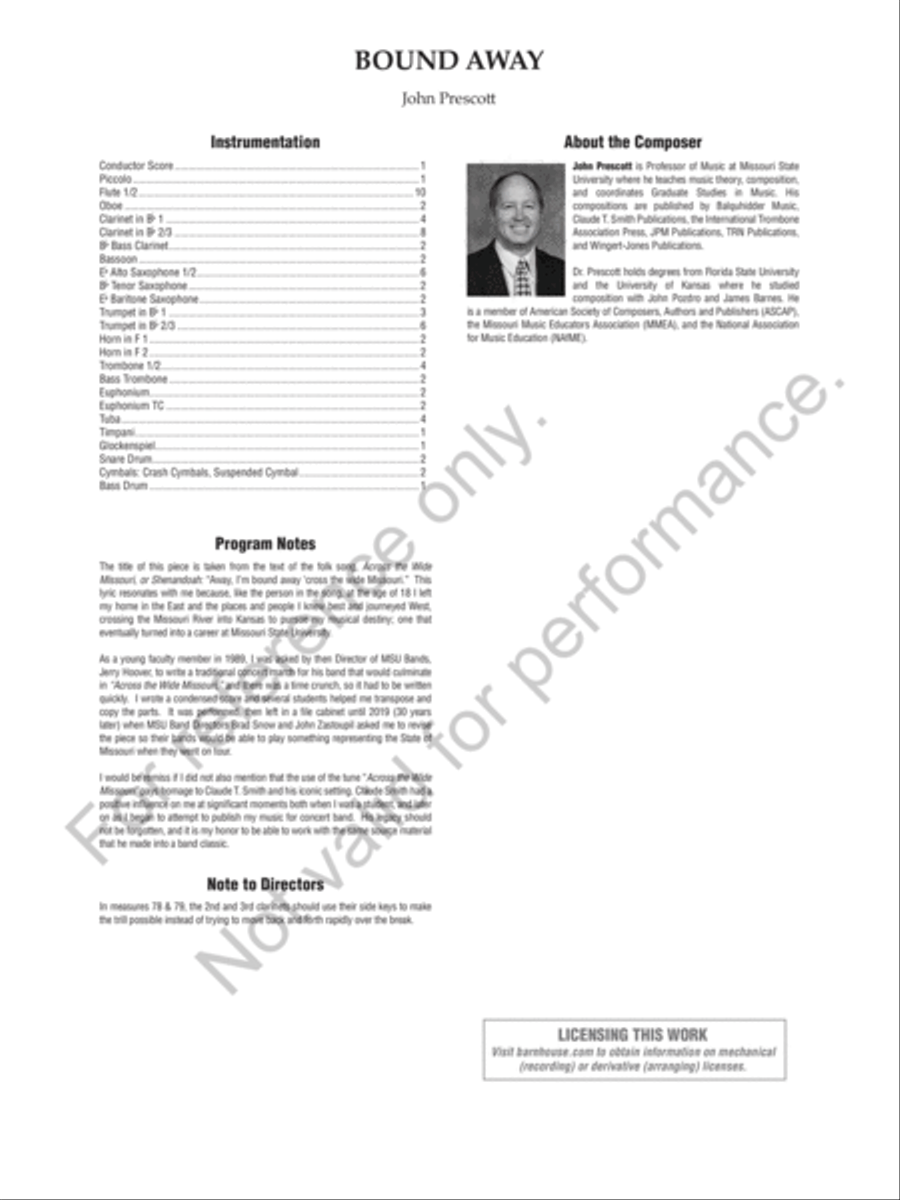 Bound Away Bound Away Concert Band scores gallery preview page 3
