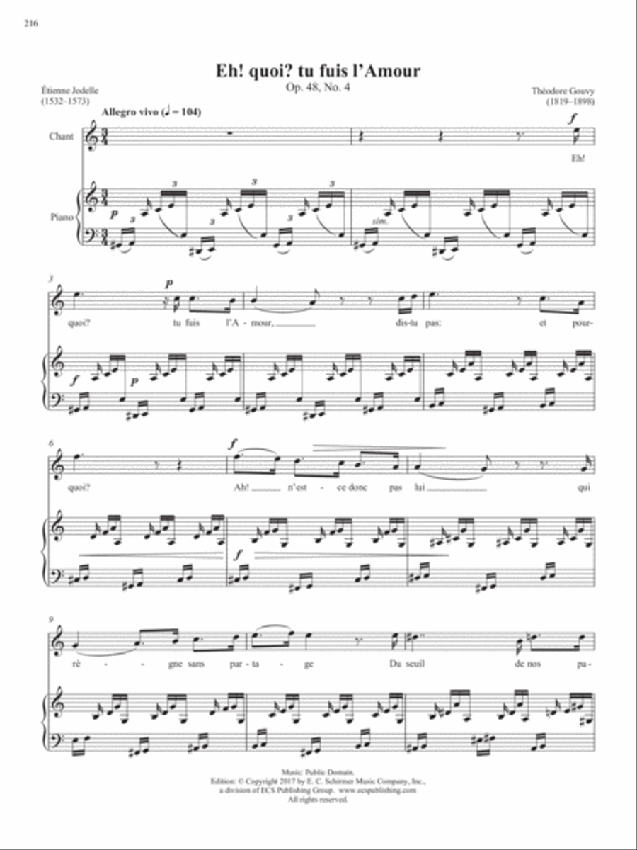 Op. 48, No. 4: Eh! quoi ? tu fuis l'Amour from Songs of Gouvy, V1 Piano Accompaniment scores gallery preview page 2