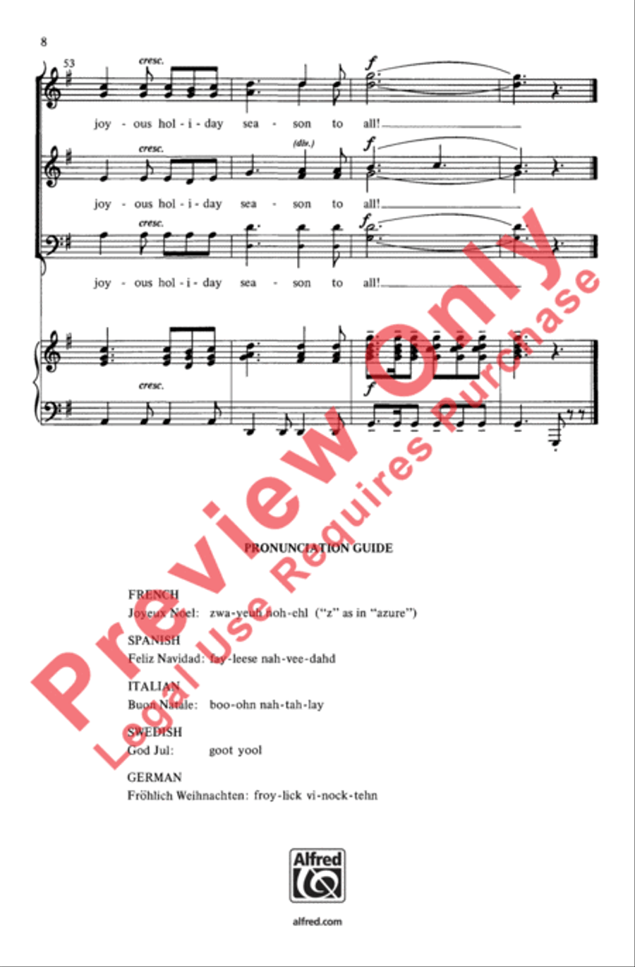 Joyeux Noel, Feliz Navidad 3-Part scores gallery preview page 8