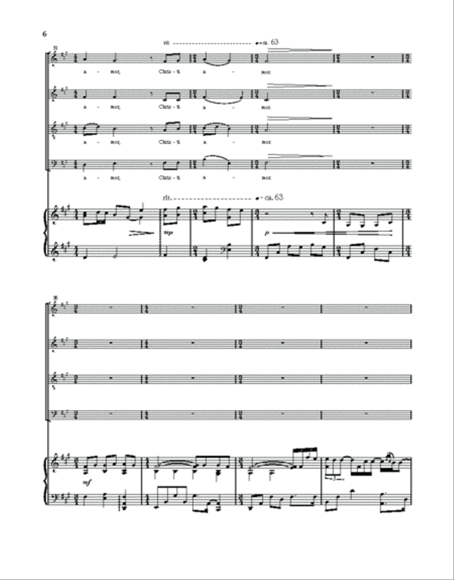Ubi Caritas with Piano Improvisation Choir scores gallery preview page 5