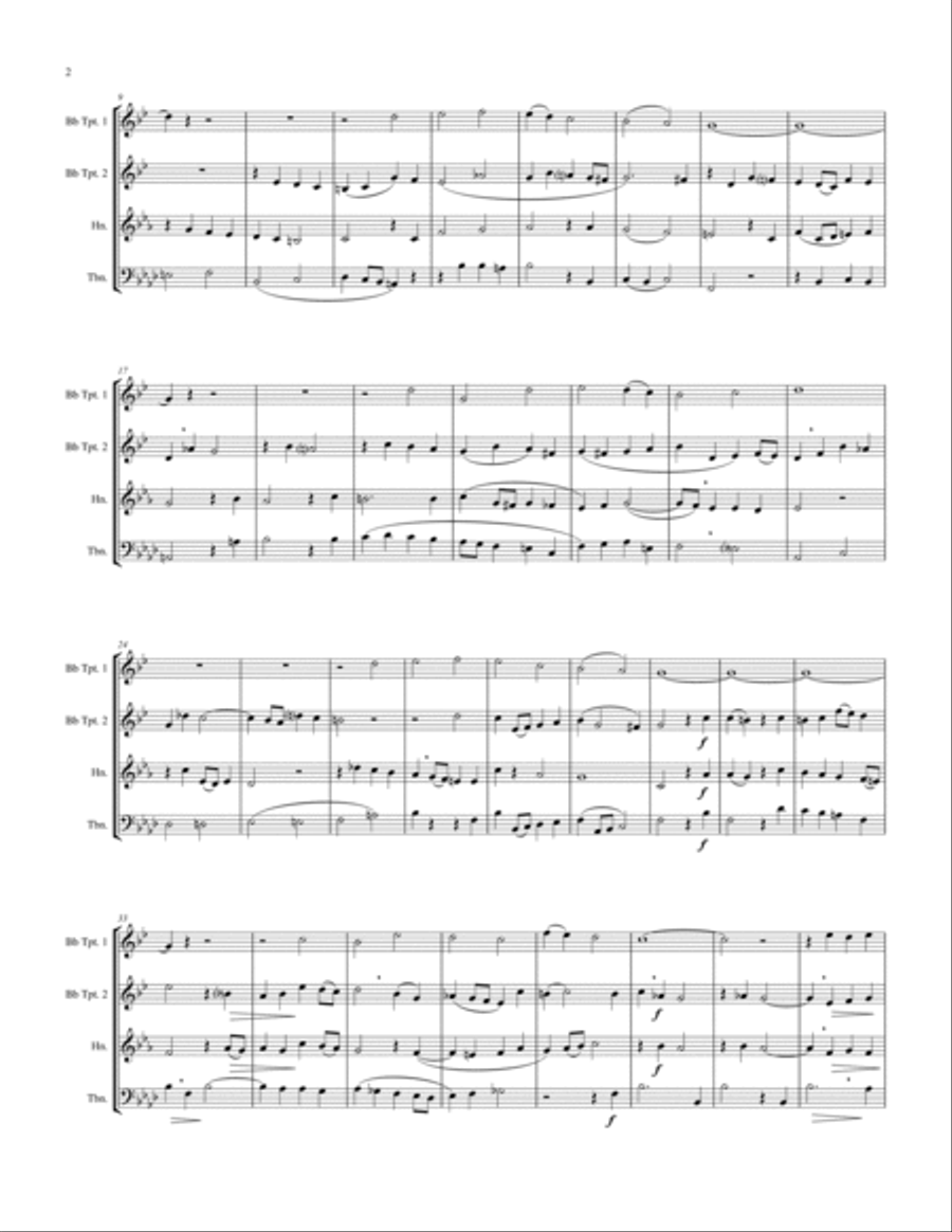 Aus tiefer Noth schrei 'ich zu dir, Op. 23, No. 1 Brass Quartet scores gallery preview page 3