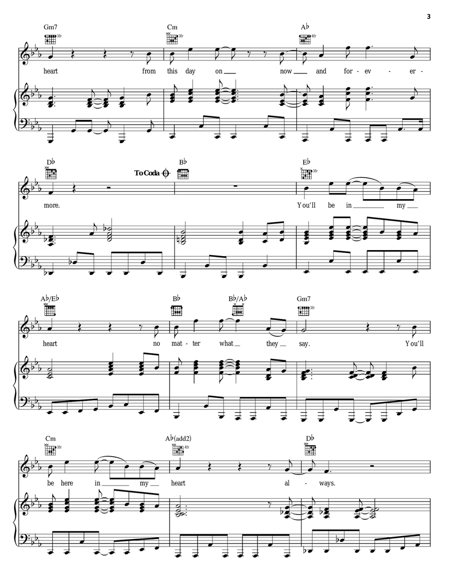 You'll Be In My Heart (Pop Version) (from Tarzan) Piano, Vocal, Guitar scores gallery preview page 3