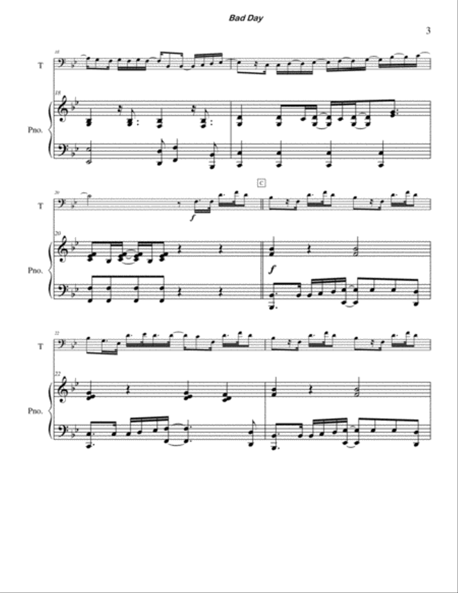 Bad Day Bad Day Brass Duet scores gallery preview page 3