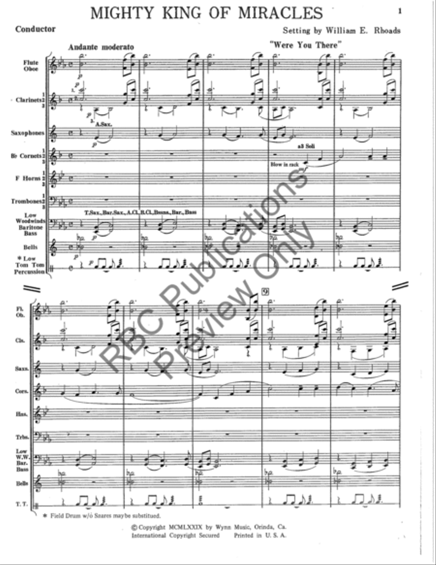 Mighty King Of Miracles (Score) Concert Band scores gallery preview page 4