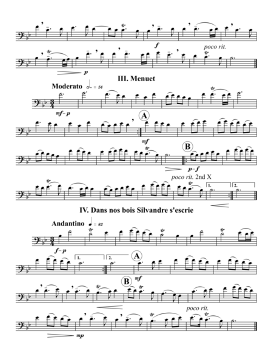 Four Selections from Trio de la Chambre du Roi Euphonium scores gallery preview page 5