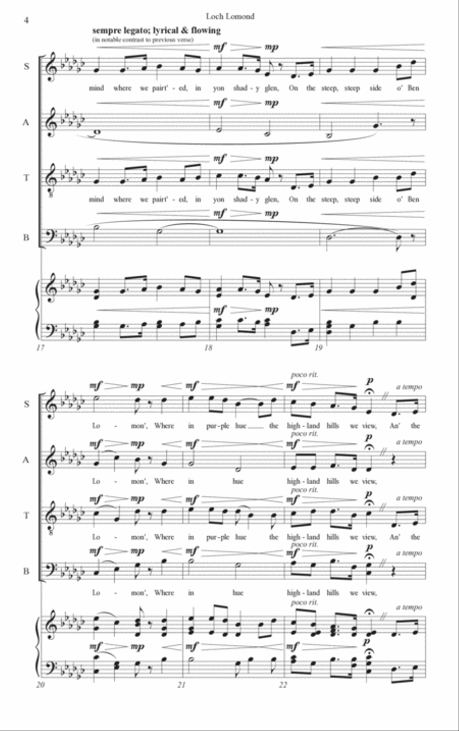 Loch Lomond (SATB) 4-Part scores gallery preview page 6