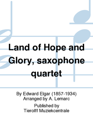 Land Of Hope And Glory, Saxophone Quartet