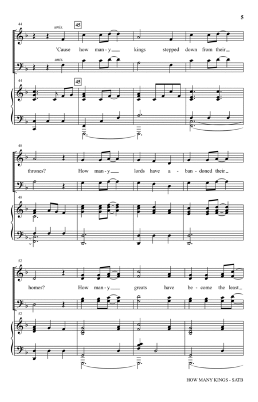 How Many Kings 4-Part scores gallery preview page 4
