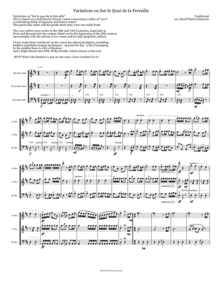 Variations on Sur le quai de la Ferraille for alto, tenor and bass recorders