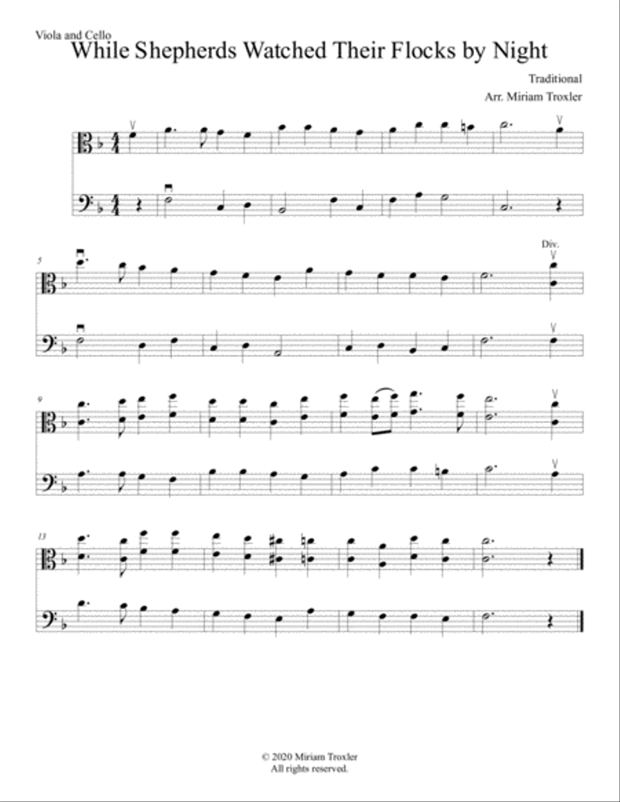 Traditional Christmas Carols for Two String Instruments: Viola and Cello String Duet scores gallery preview page 5