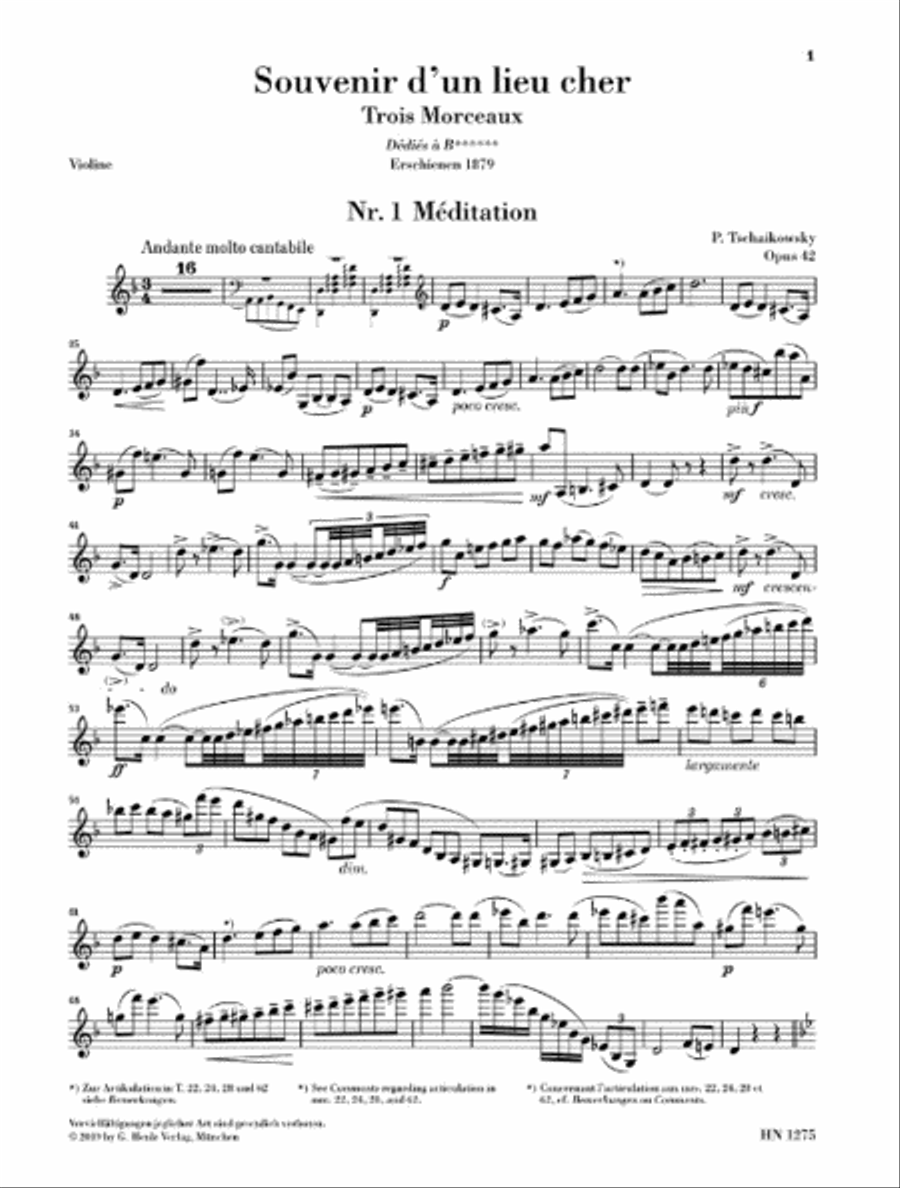Souvenir D'un Lieu Cher, Op. 42 Violin Solo scores gallery preview page 6