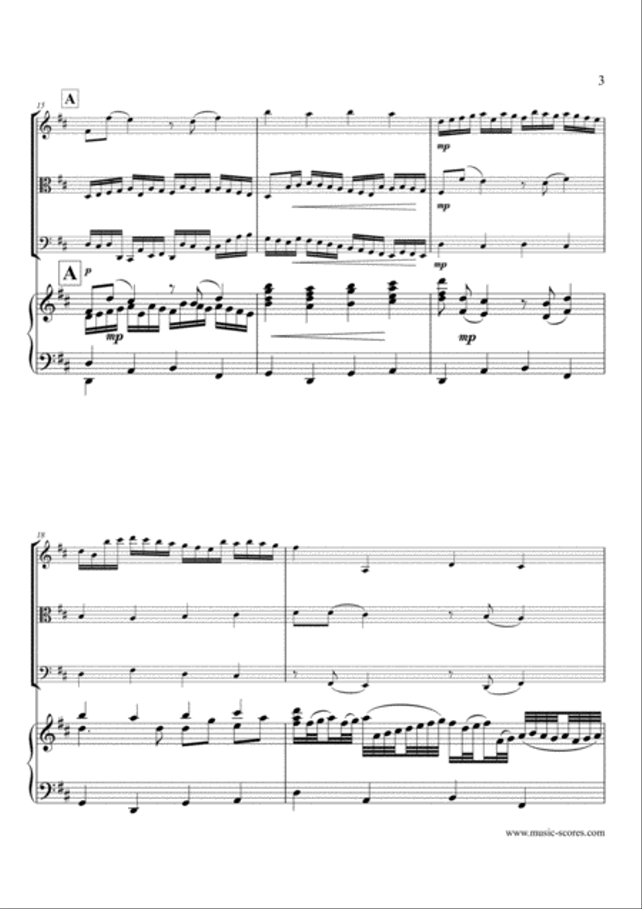 Pachelbel's Canon - String Trio and Piano Piano Quartet scores gallery preview page 3