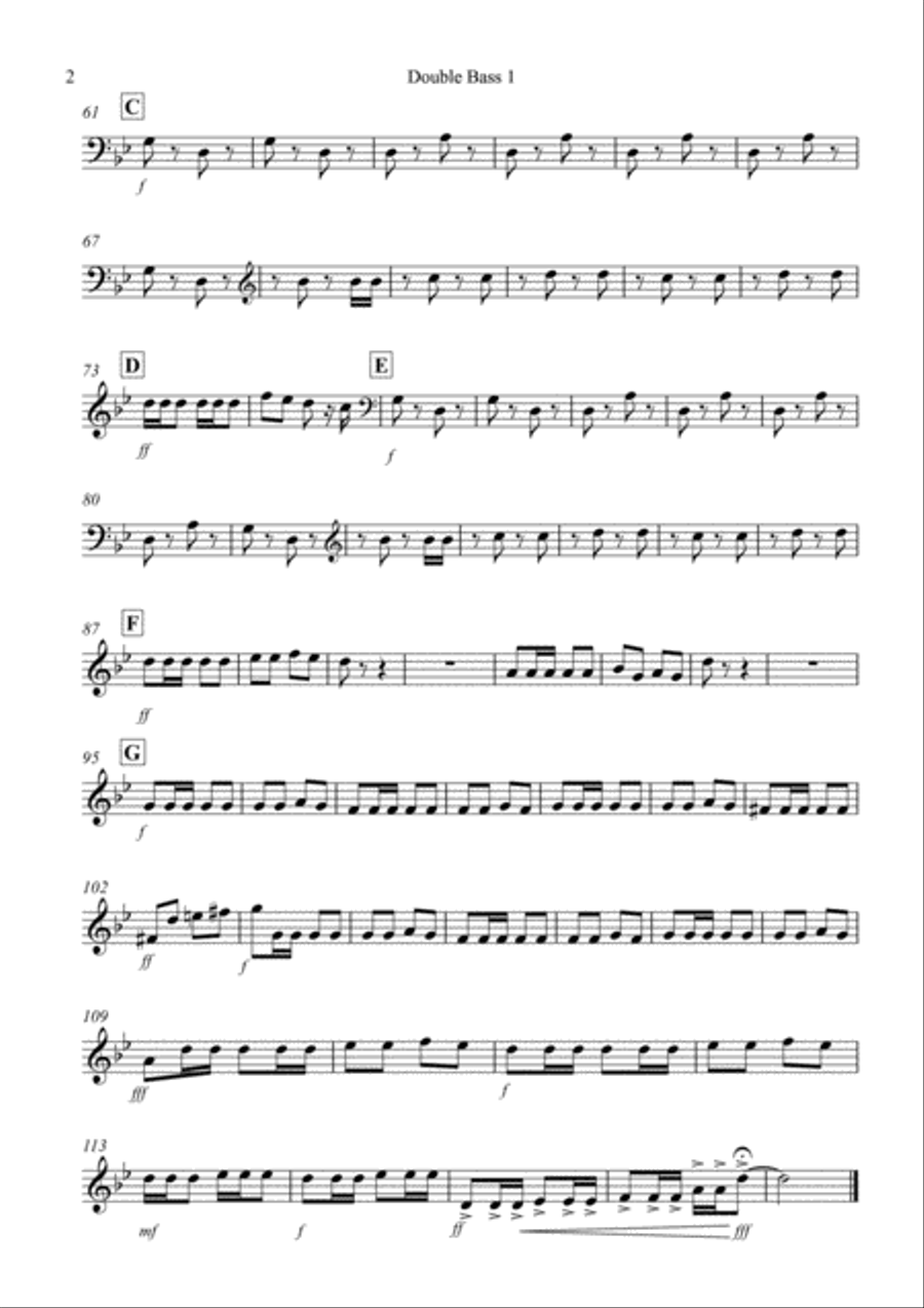 Flamenco Fantastico for Double Bass Quartet Flamenco Fantastico for Double Bass Quartet Double Bass scores gallery preview page 6