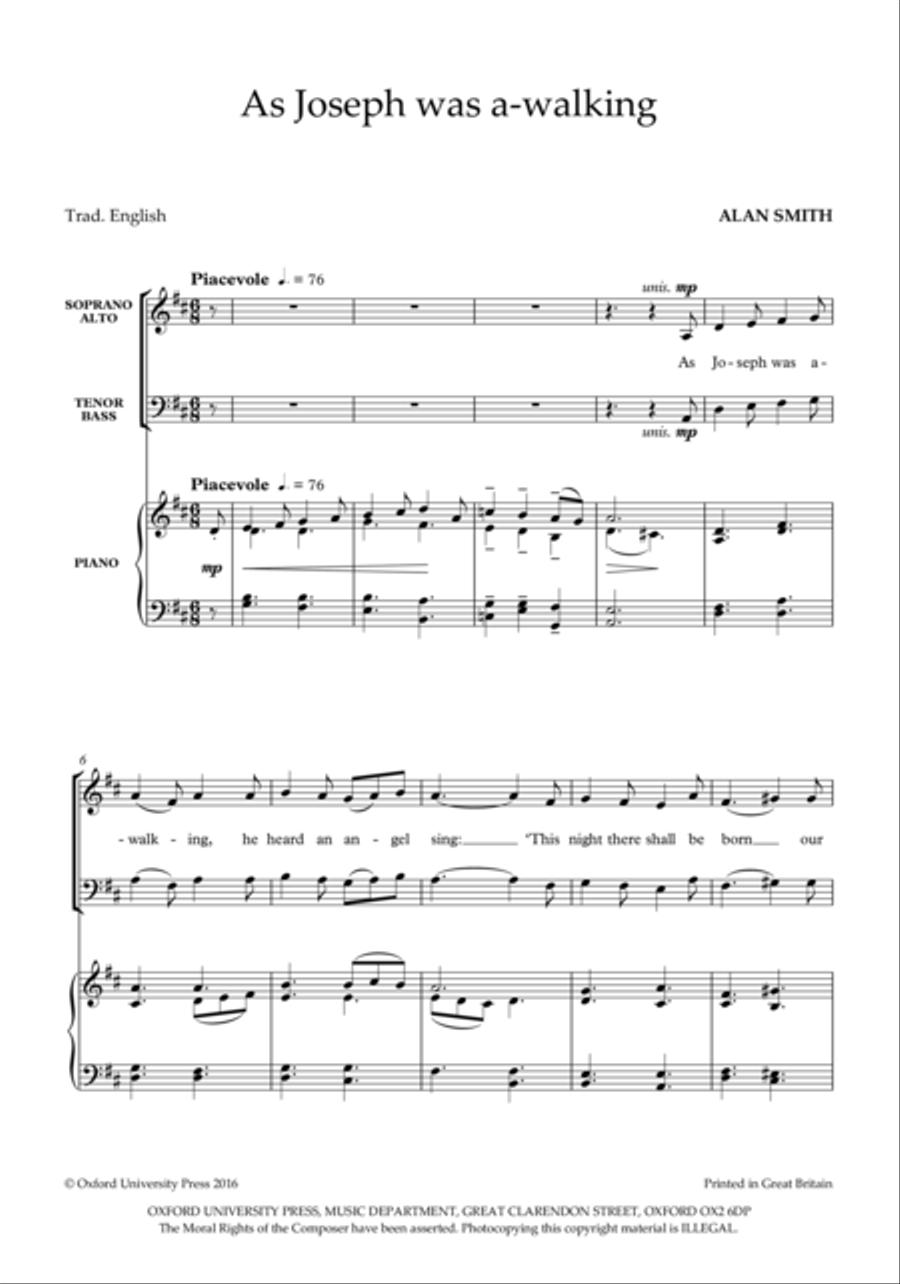 As Joseph was a-walking As Joseph was a-walking 4-Part scores gallery preview page 2