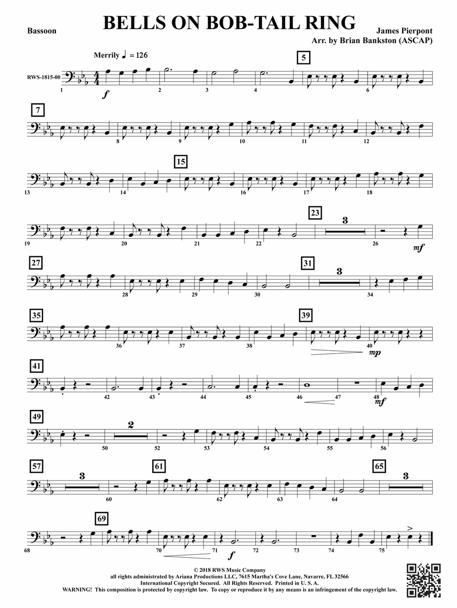 Bells on Bob-Tail Ring: Bassoon Bassoon scores gallery preview page 1