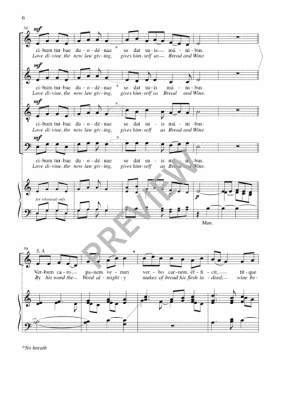 Pange lingua gloriosi / Hail Our Savior's Glorious Body 4-Part scores gallery preview page 6