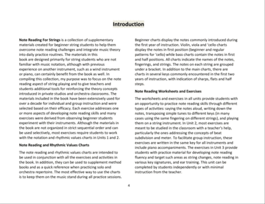 Note Reading for Strings Book 1 (Teacher's Edition) Piano Quintet scores gallery preview page 5