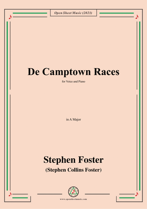 Book cover for S. Foster-De Camptown Races,in A Major